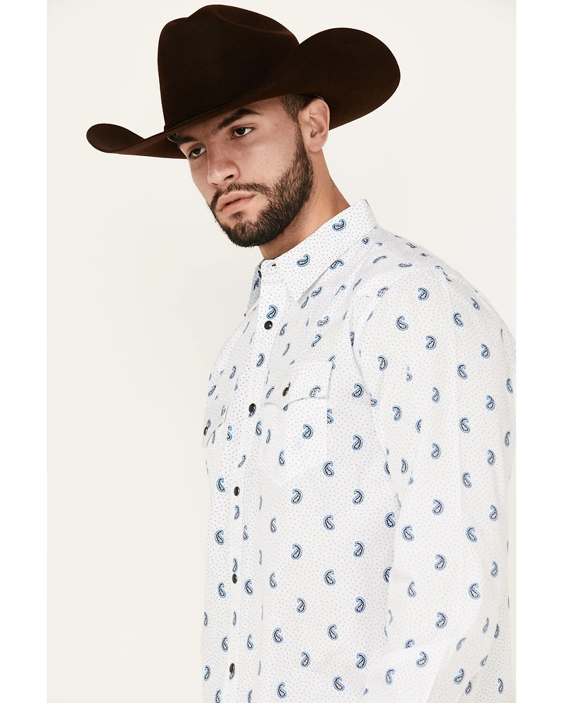 Moonshine Spirit Men's Attitude Paisley Print Long Sleeve Snap Western Shirt