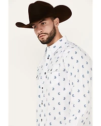 Moonshine Spirit Men's Attitude Paisley Print Long Sleeve Snap Western Shirt