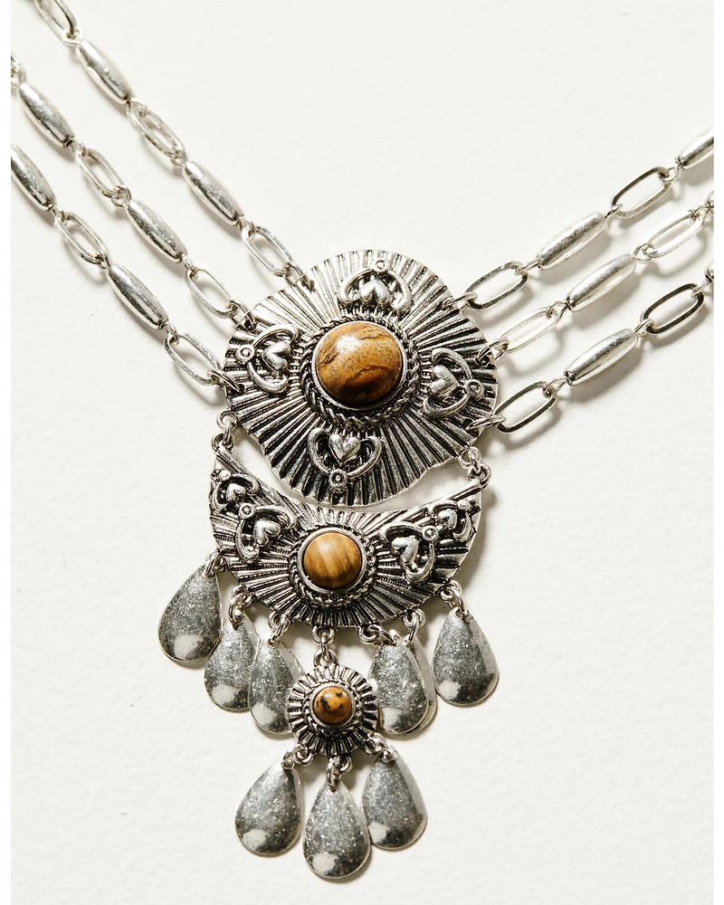 Shyanne Women's Monument Valley Multi-Strand Medallion Necklace
