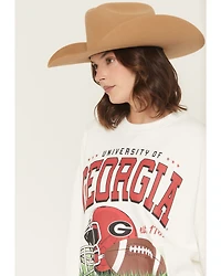 Gameday Women's UGA Bulldogs Helmet Embroidered Graphic Crewneck