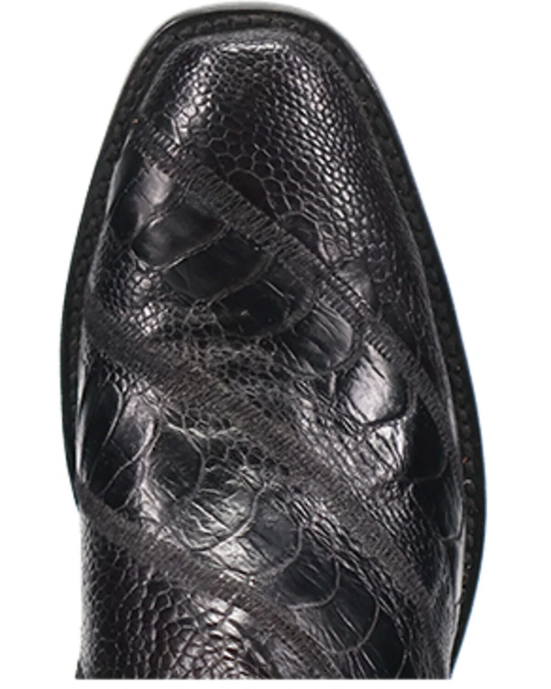 Dan Post Men's Exotic Ostrich Leg Western Boots - Square Toe