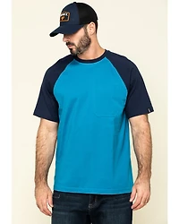 Hawx Men's Teal Midland Short Sleeve Baseball Work T-Shirt