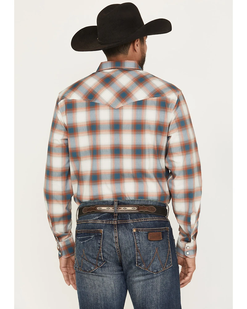 Kimes Ranch Men's Hays Plaid Print Long Sleeve Snap Stretch Western Shirt