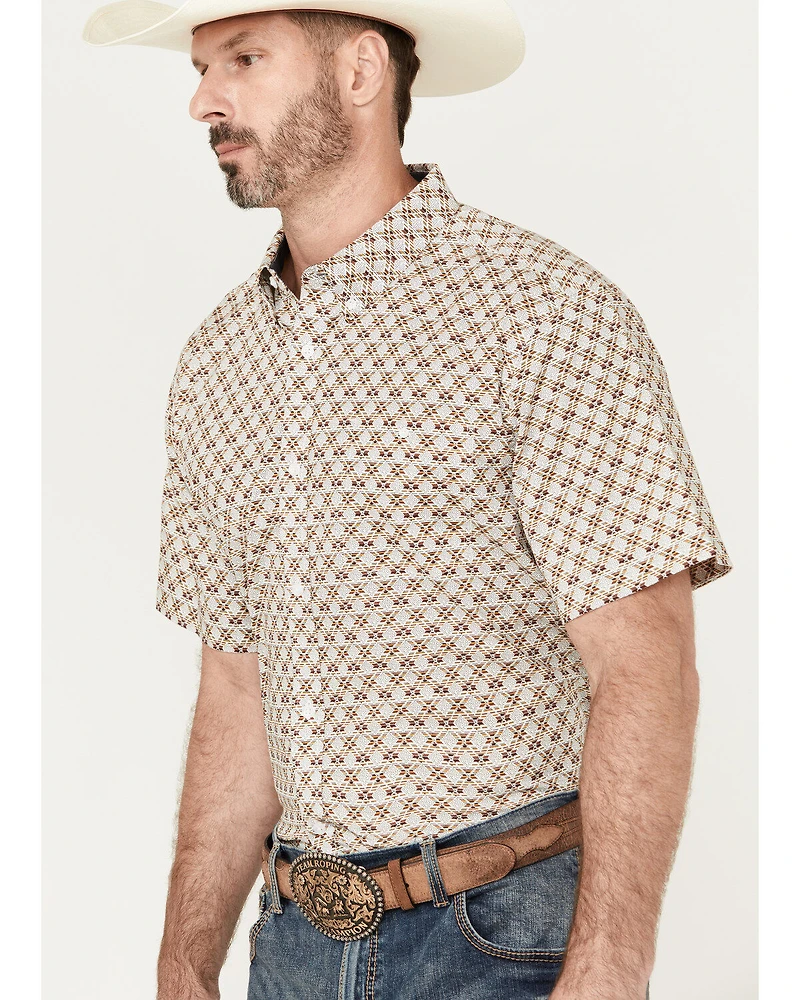 RANK 45® Men's Buckaloo Print Short Sleeve Button-Down Stretch Western Shirt