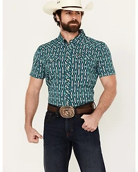 Panhandle Men's Southwestern Print Short Sleeve Snap Western Stretch Shirt