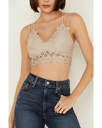 Wishlist Women's Strappy Lace Applique Scallop Bralette