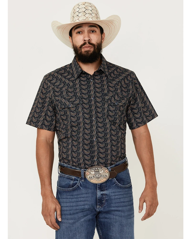 Gibson Men's Disco Ball Geo Print Short Sleeve Snap Western Shirt