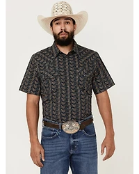 Gibson Men's Disco Ball Geo Print Short Sleeve Snap Western Shirt