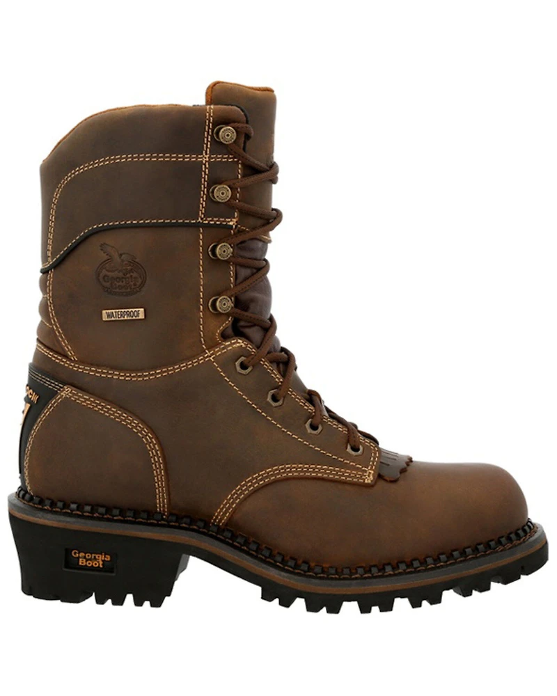 Georgia Boot Men's 9" AMP LT Logger Insulated Waterproof Work Boots - Composite Toe