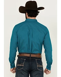 RANK 45® Men's Wagon Geo Print Long Sleeve Button-Down Performance Stretch Western Shirt