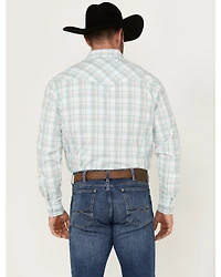 Wrangler 20X Men's Advanced Comfort Plaid Print Long Sleeve Snap Stretch Western Shirt