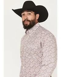 Wrangler Men's Paisley Print Long Sleeve Button-Down Stretch Western Shirt - Tall