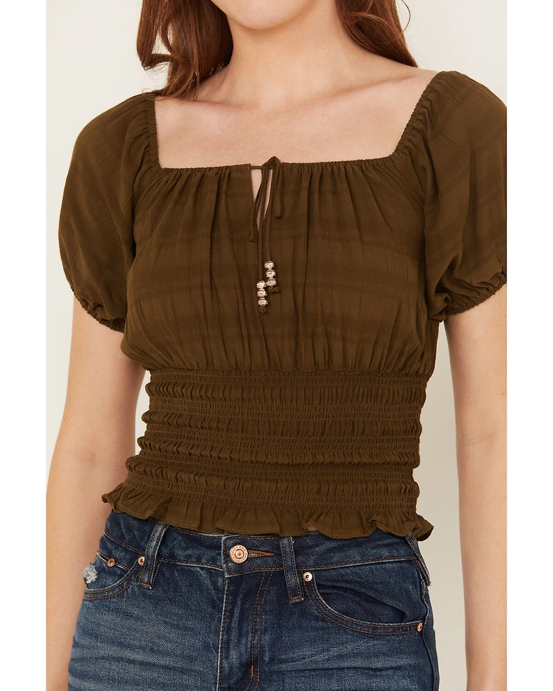 Shyanne Women's Puff Sleeve Smocked Bodice Top