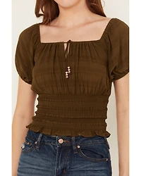 Shyanne Women's Puff Sleeve Smocked Bodice Top