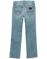 Wrangler Retro Boys' Mendenhall Light Wash Slim Straight Stretch Denim Jeans