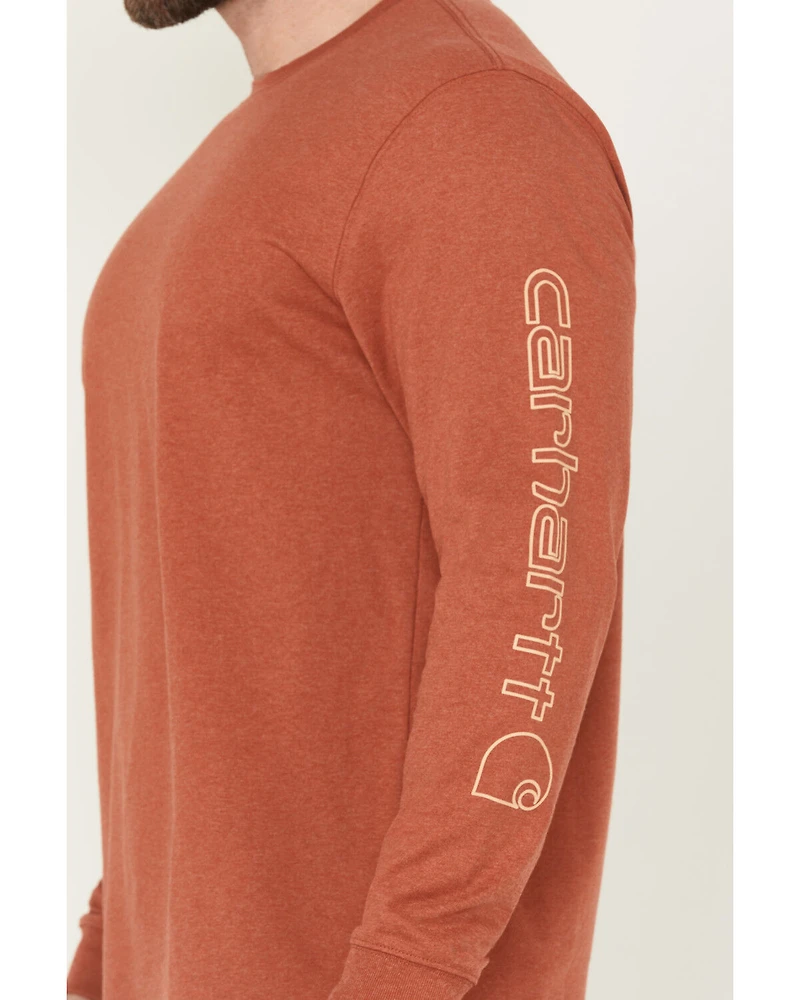 Carhartt Men's Logo Loose Fit Heavyweight Long Sleeve Graphic T-Shirt
