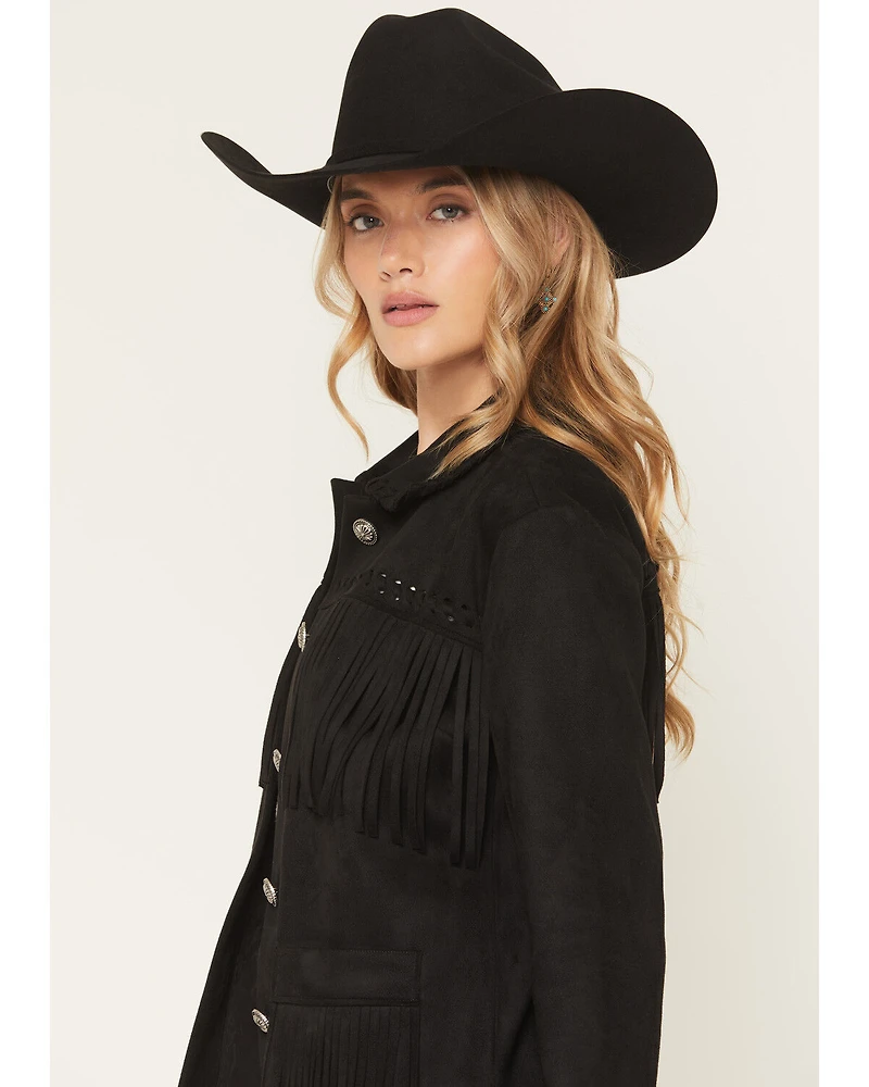 Idyllwind Women's Norton Faux Suede Bonded Fringe Shacket