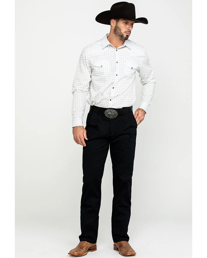Wrangler Men's Black Casual Pleated Front Western Pants