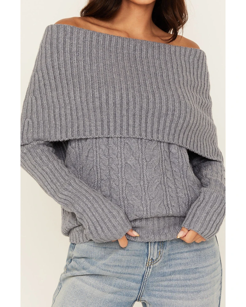 Shyanne Women's Off The Shoulder Cable Knit Sweater