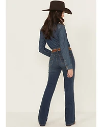Rock & Roll Denim Women's Medium Wash Mid Rise Bootcut Stretch Jeans