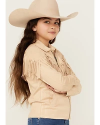 Shyanne Girls' Juniper Faux Suede Fringe Jacket
