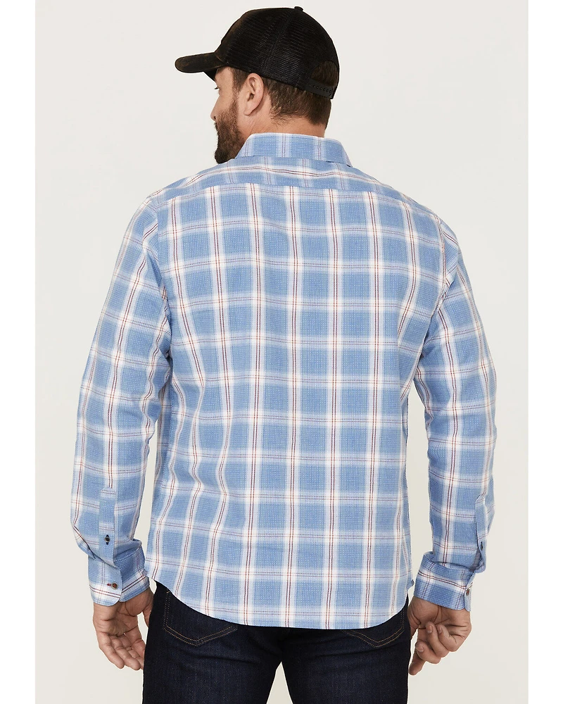 Flag & Anthem Men's Sanderson Dobby Plaid Long Sleeve Button Down Western Shirt