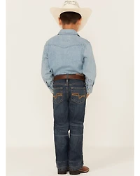 Cody James Boys' Saguaro Dark Wash Mid Rise Stretch Slim Bootcut Jeans