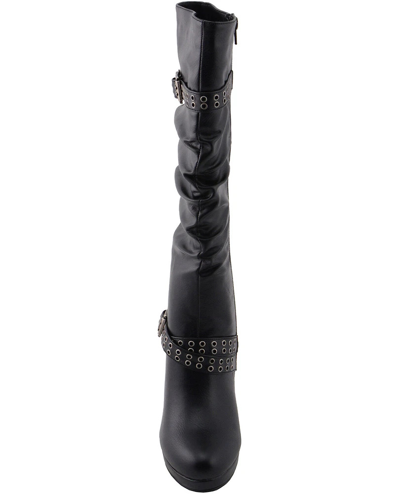 Milwaukee Leather Women's Slouch Platform Boots - Round Toe