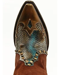 Idyllwind Women's Leap Snake Suede Leather Western Boots - Snip Toe
