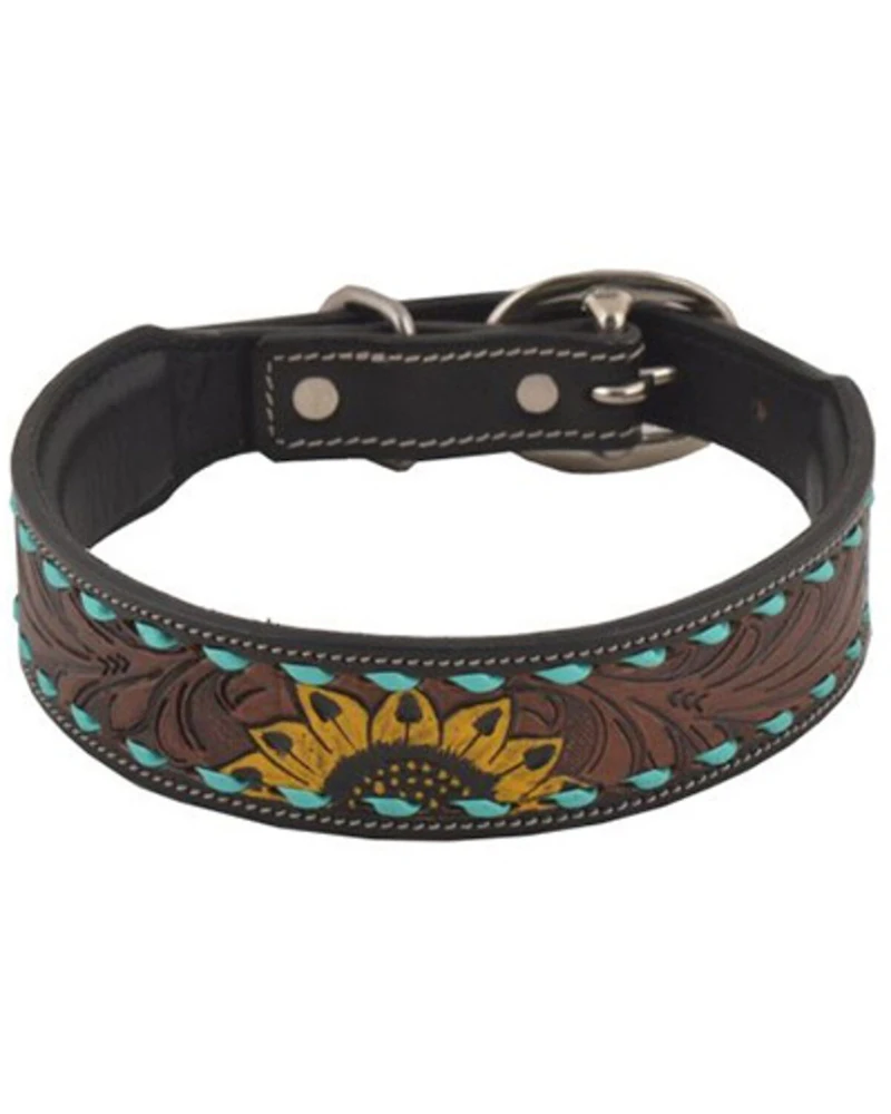 Myra Bag Scenic Hand-Tooled Leather Dog Collar