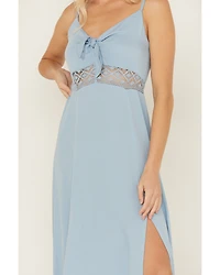 Idyllwind Women's Wisteria Tie Front Sleeveless Maxi Dress