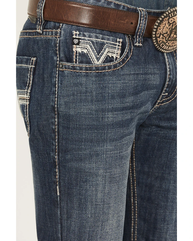 Rock & Roll Denim Men's Pistol Dark Wash Stackable Bootcut Rigid Jeans