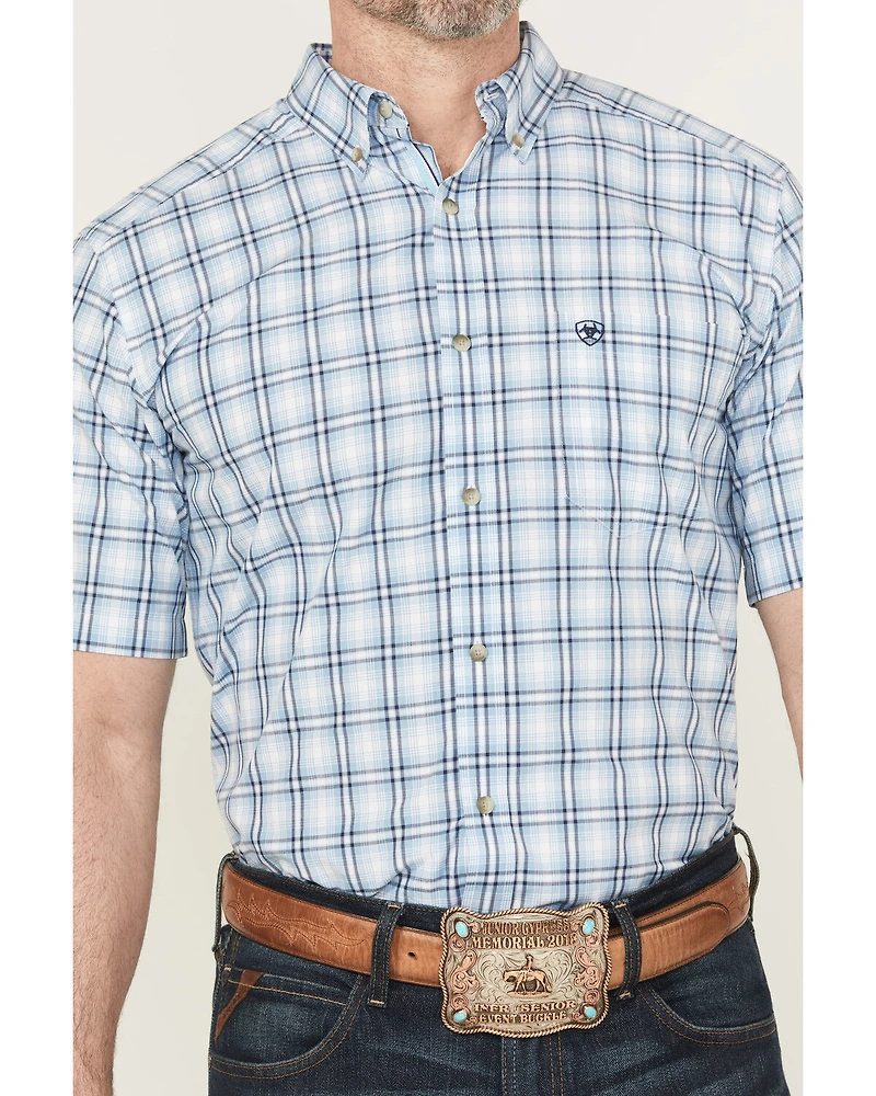 Ariat Men's Cal Pro Series Plaid Print Short Sleeve Button-Down Stretch Western Shirt