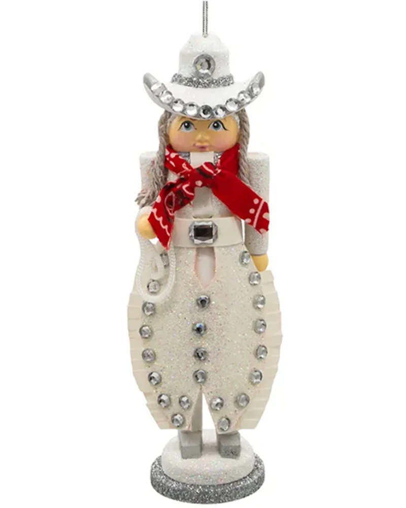 Kurt Adler Hollywood Rhinestone Cowgirl Nutcracker Ornament