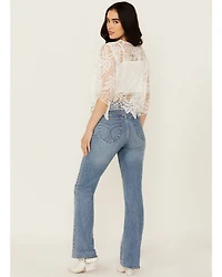 Rolla's Women's Boot Barn Exclusive Salty Medium Wash High Rise Duster Bootcut Stretch Denim Jeans