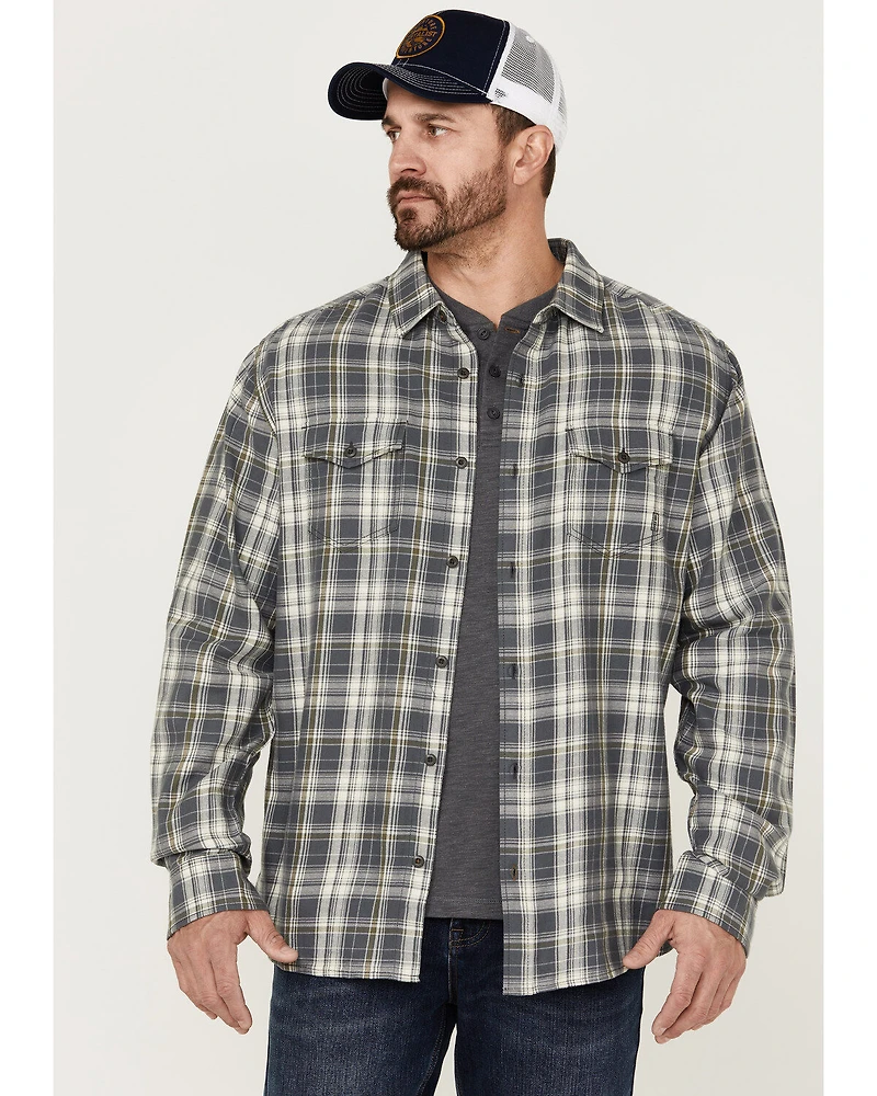 Brothers and Sons Men's Plaid Long Sleeve Button-Down Western Shirt