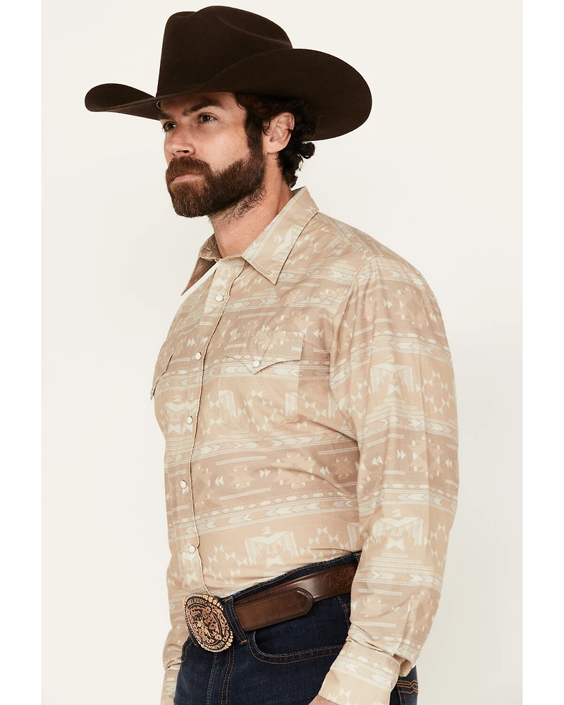 Roper Men's West Made Southwestern Print Long Sleeve Pearl Snap Western Shirt