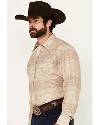 Roper Men's West Made Southwestern Print Long Sleeve Pearl Snap Western Shirt