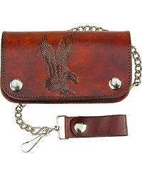 Western Express Men's Brown Leather Eagle Biker Wallet *DISCONTINUED*