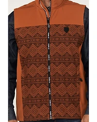 RANK 45® Men's Southwestern Print Color Block Softshell Vest