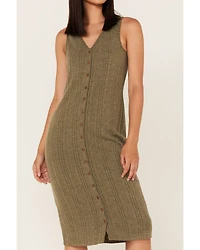 Cleo + Wolf Women's Ribbed Tank Midi Dress