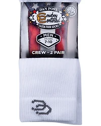 Dan Post Men's Lites Crew White Socks - 7 to 10