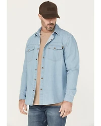 Hawx Men's All Out Light Wash Long Sleeve Snap Denim Work Shirt