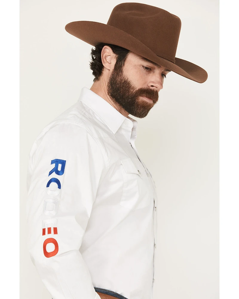 Rodeo Clothing Men's Boot Barn Exclusive America Solid Long Sleeve Pearl Snap Western Shirt