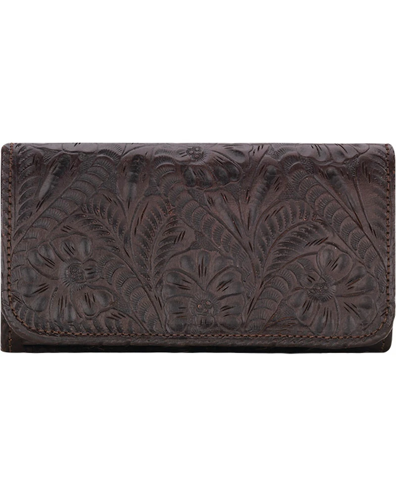 American West Women's Chocolate Annie's Secret Tri-Fold Wallet