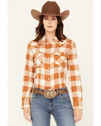 Wrangler Retro Women's Boot Barn Exclusive Plaid Print Long Sleeve Pearl Snap Flannel Shirt