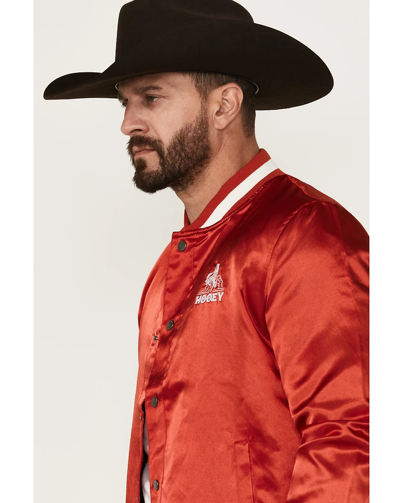 Hooey Men's Logo Shiny Bomber Varsity Jacket