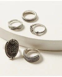 Idyllwind Women's Silver Picadilly 5-piece Ring Set