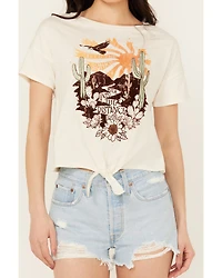 Shyanne Women's Tie-Front Short Sleeve Graphic Tee