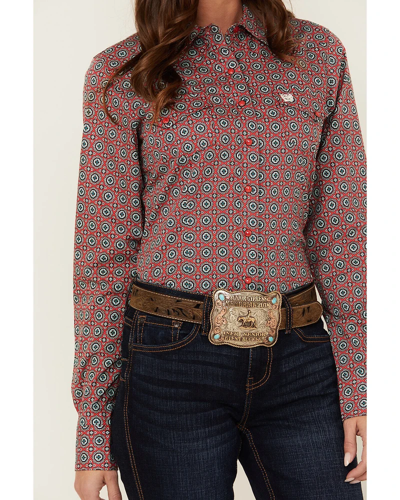 Cinch Women's Printed Long Sleeve Snap Western Shirt